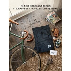 Tour de France Gorpcore Roll Top Backpack Black Minimalist Commuter Unisex